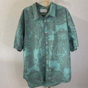 Coastado Teal Floral Men's Button Down Shirt